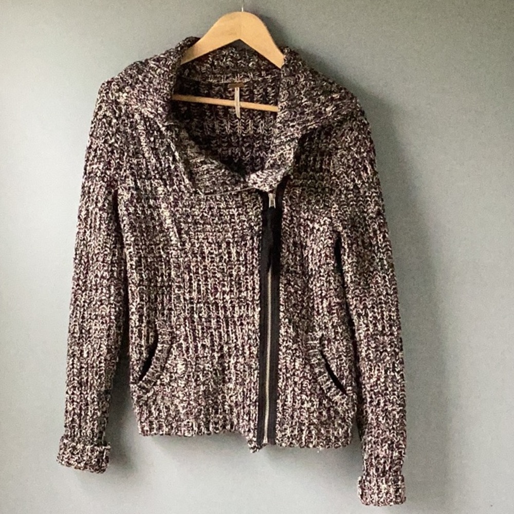 FREE PEOPLE Asymmetrical Zipper Cardigan